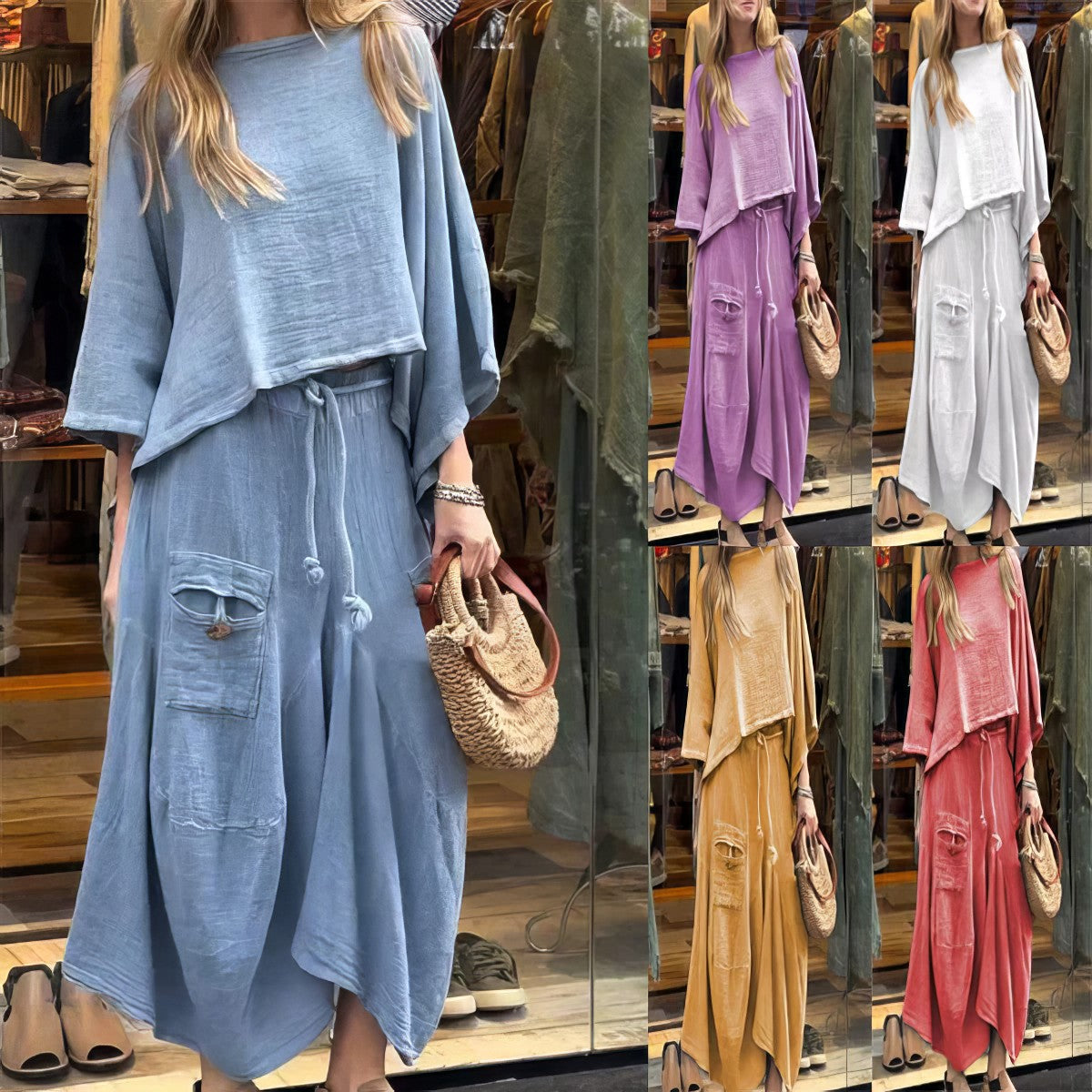 Elaine - Two-Piece Blouse and Skirt Set