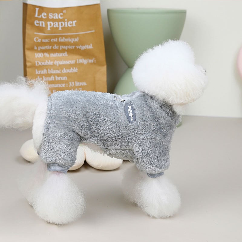 Elastic Fleece Overall for Pets with Pull Ring