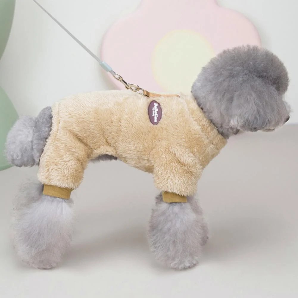 Elastic Fleece Overall for Pets with Pull Ring