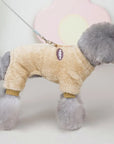 Elastic Fleece Overall for Pets with Pull Ring