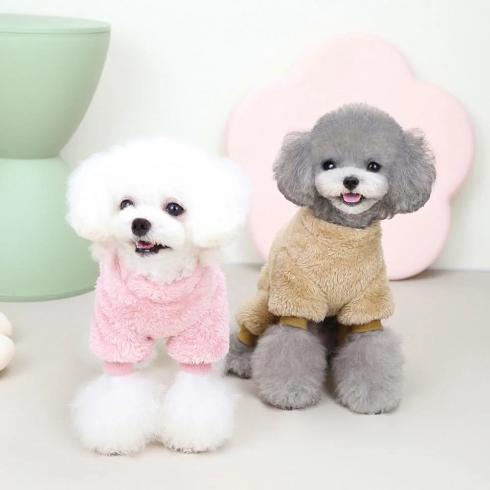 Elastic Fleece Overall for Pets with Pull Ring
