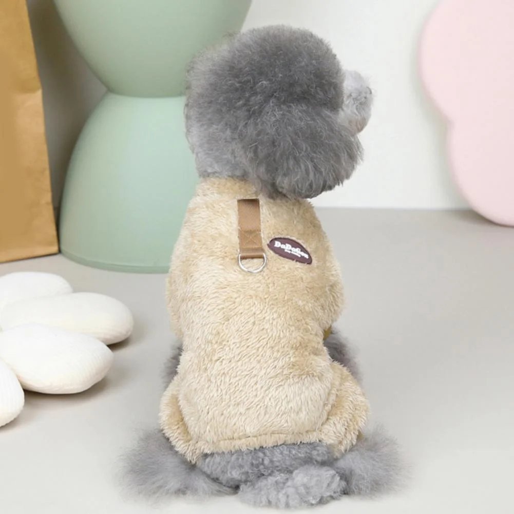 Elastic Fleece Overall for Pets with Pull Ring