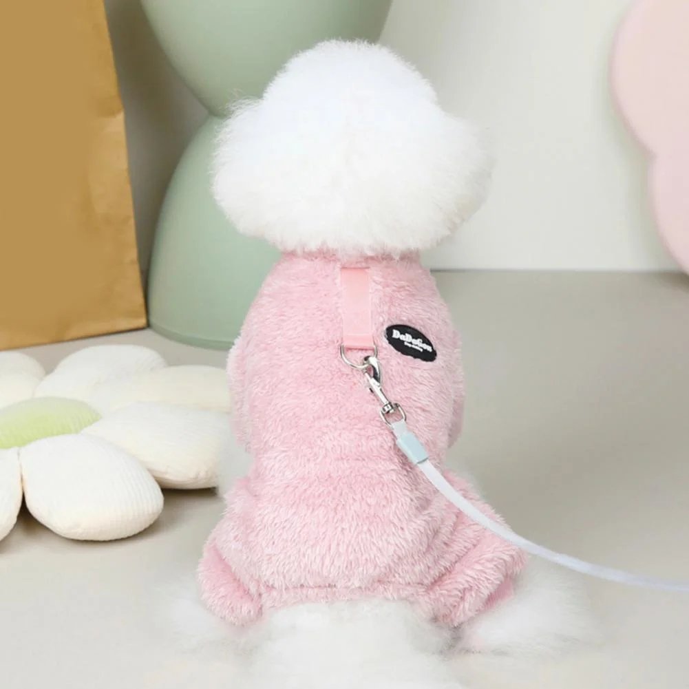 Elastic Fleece Overall for Pets with Pull Ring