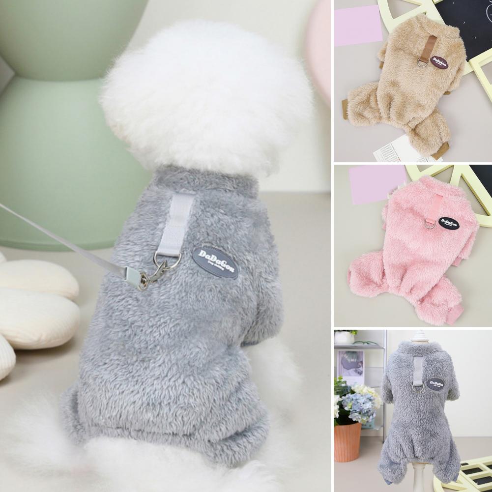 Elastic Fleece Overall for Pets with Pull Ring