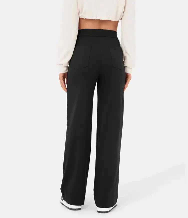Elasticated high-waisted casual trousers for women - Phoebe