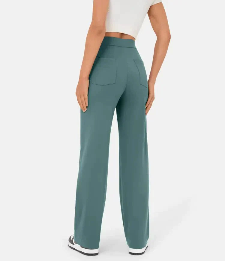 Elasticated high-waisted casual trousers for women - Phoebe