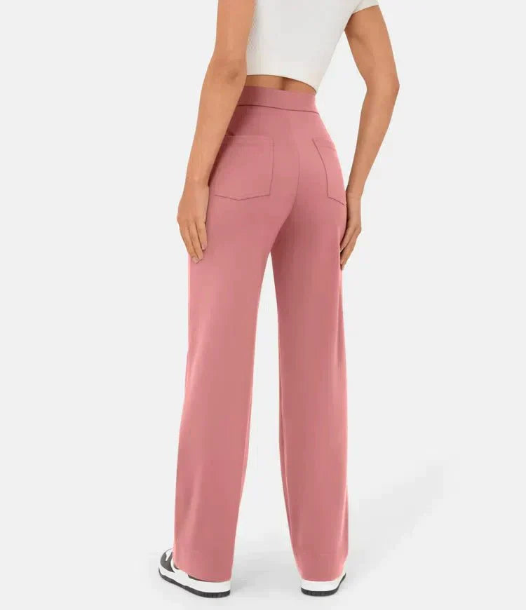 Elasticated high-waisted casual trousers for women - Phoebe