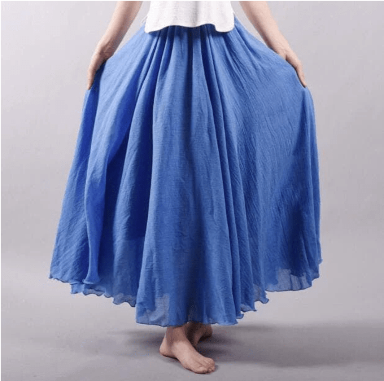 Elegant Bohemian Linen Maxi Skirt - Magna
