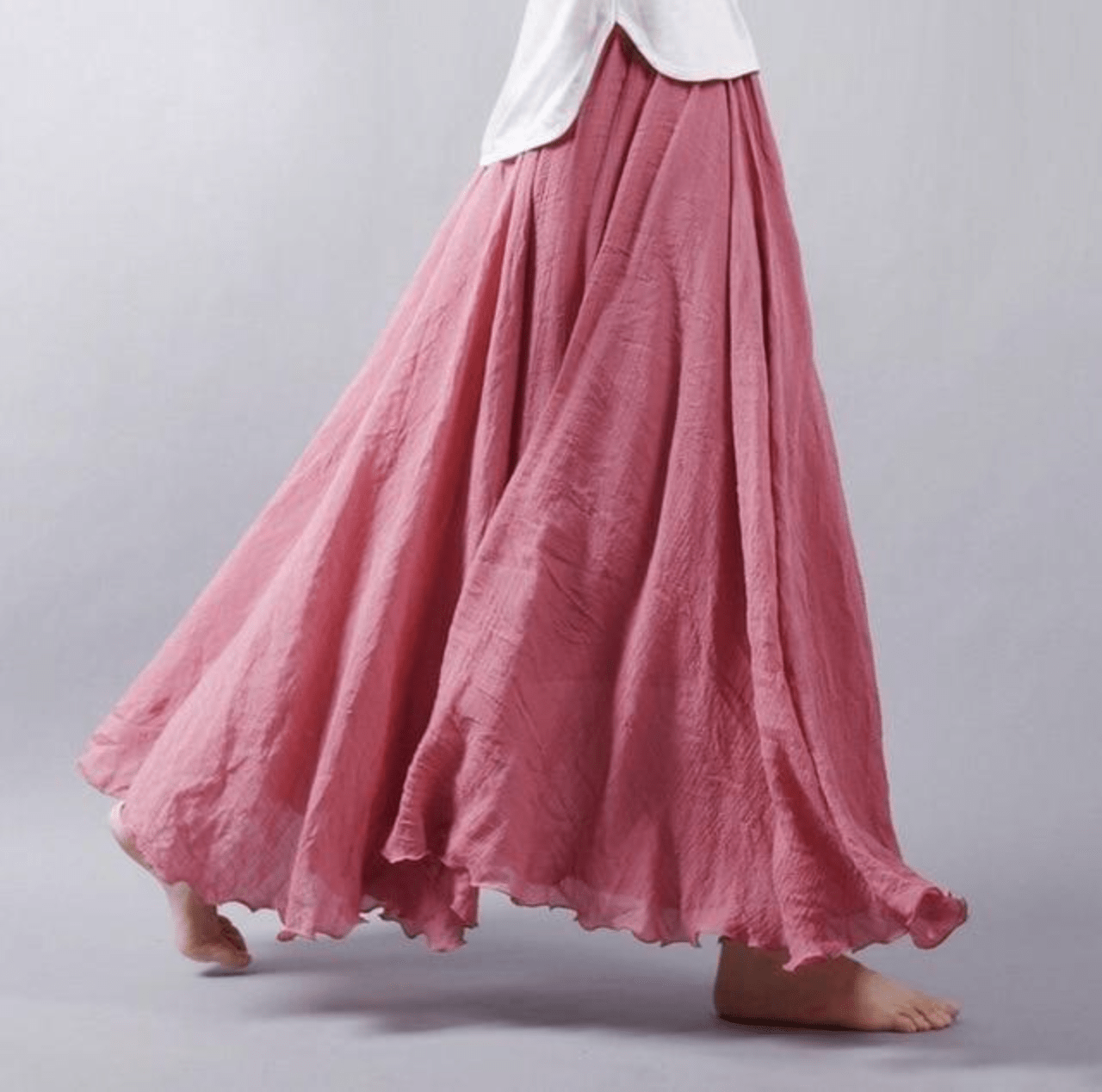 Elegant Bohemian Linen Maxi Skirt - Magna