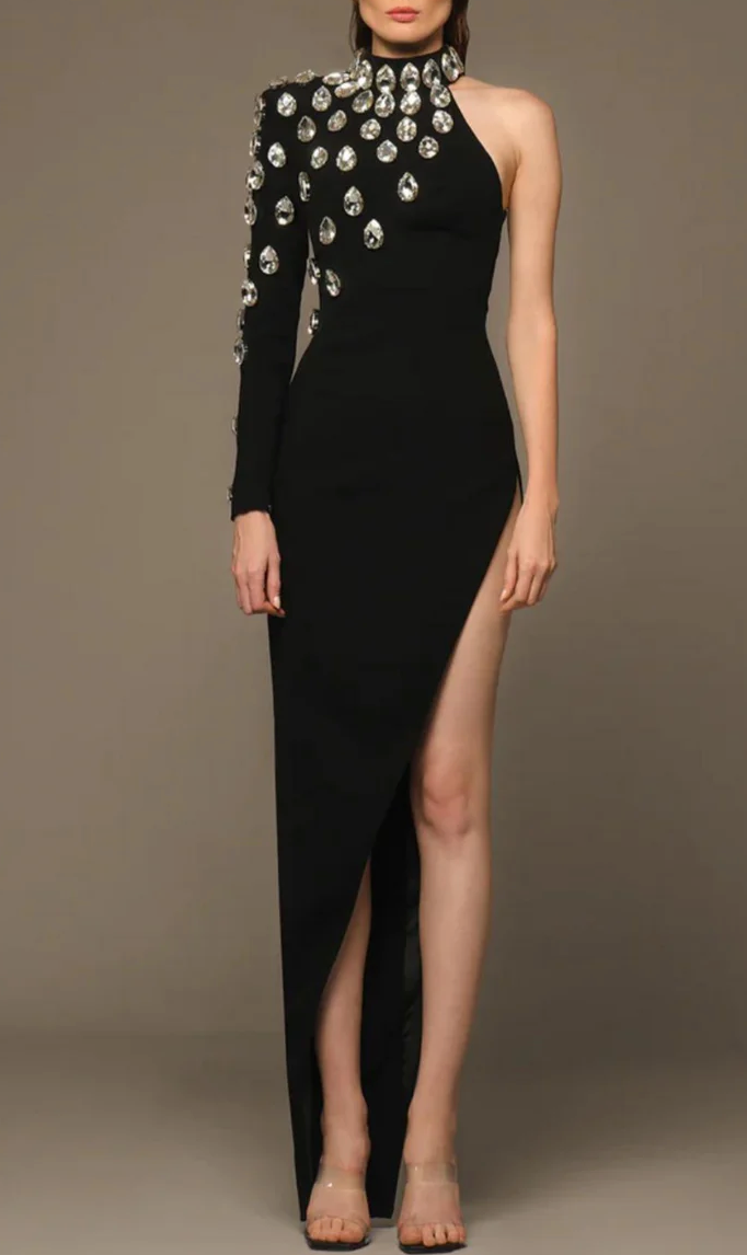 Elegant Evening Dress with High Split - Maeve