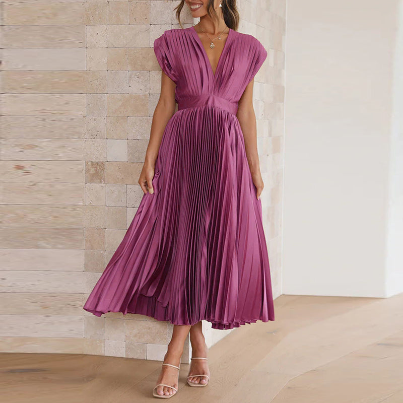 Elegant Ladies' Dress with V-Neck