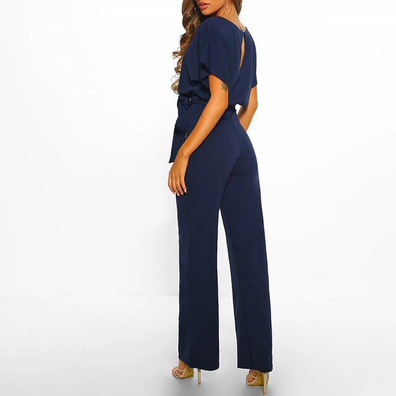 Elegant Ladies' Jumpsuit with Slim Waist - Bertha