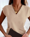 Elegant Ladies' Top with V-Neck