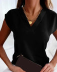 Elegant Ladies' Top with V-Neck