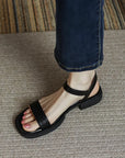 Elegant Leather Women's Sandals - Sturdy and Comfortable