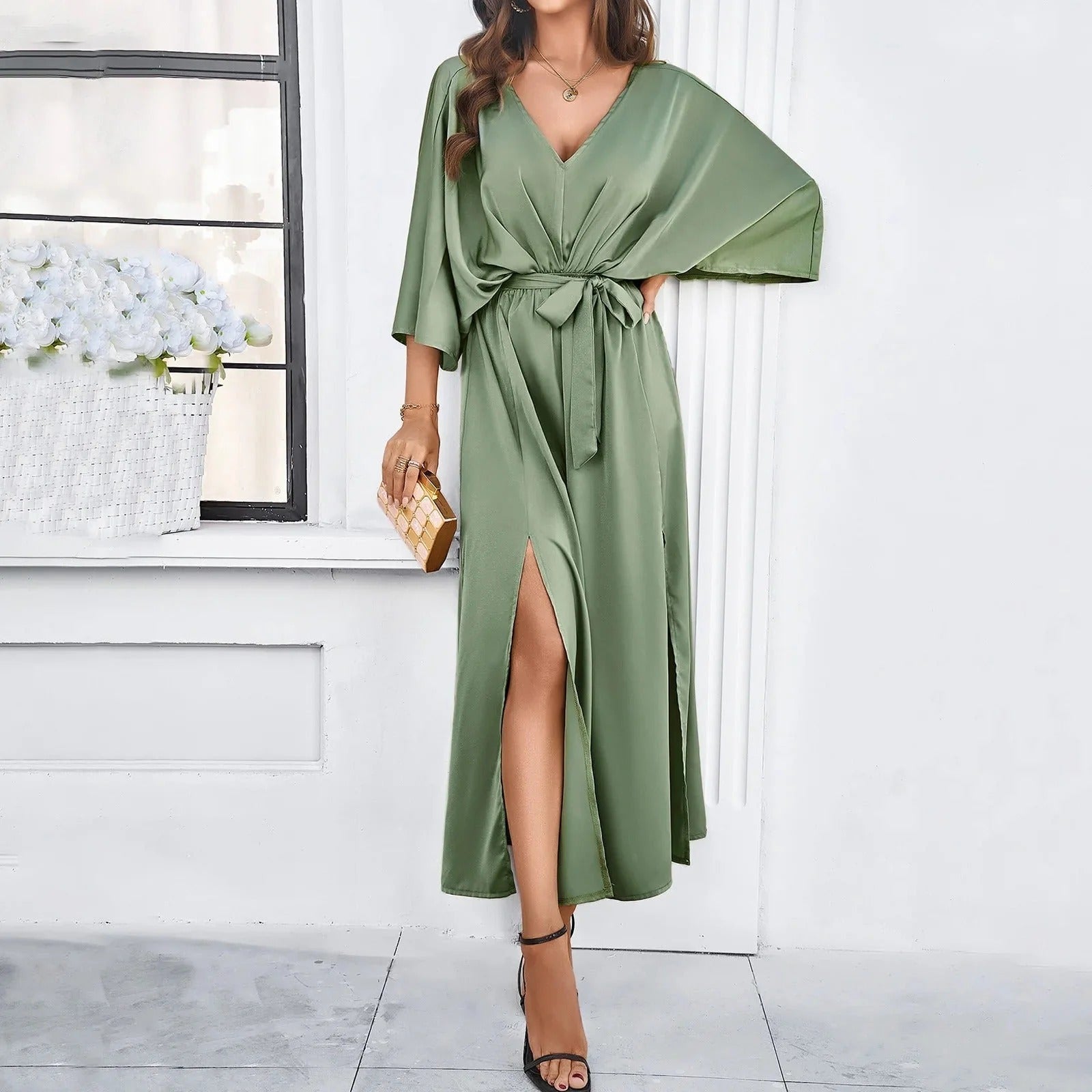 Elegant V-Neck Dress - Patricia