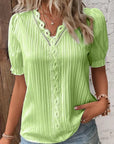 Elegant V-Neck Shirt with Simple Lace