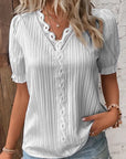 Elegant V-Neck Shirt with Simple Lace