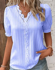 Elegant V-Neck Shirt with Simple Lace