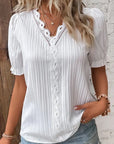 Elegant V-Neck Shirt with Simple Lace