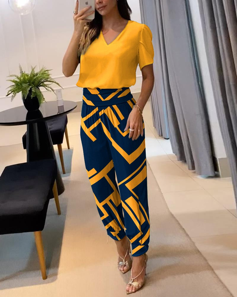 Elegant and Comfortable 2-Piece Trouser and Top Set for Women - Phine