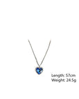 Elegant and Stylish Blue Heart Necklace in Crystal - Amanda