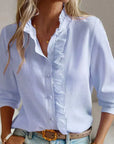 Elegant blouse with long sleeves and cuff collar - Froukje