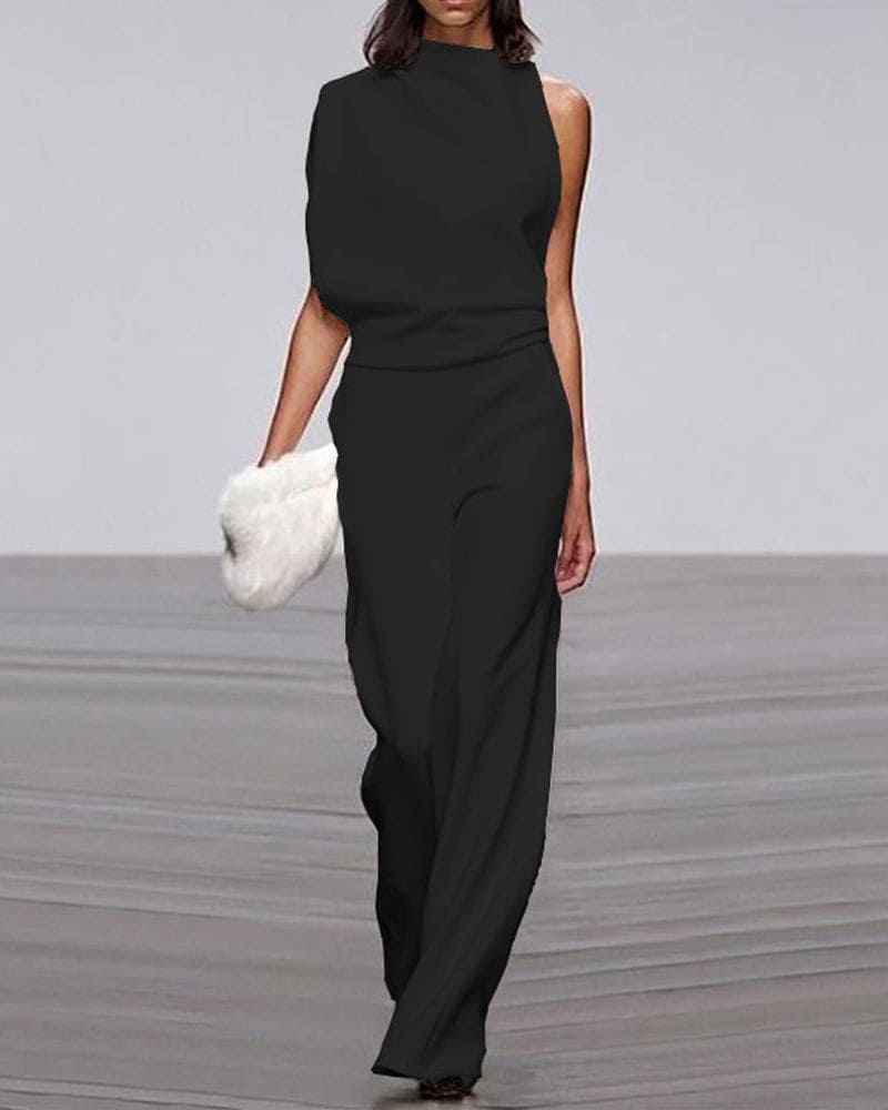 Elegant jumpsuit with high collar - Isabel
