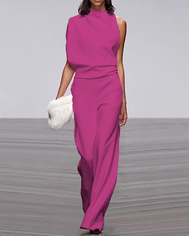 Elegant jumpsuit with high collar - Isabel