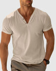 Eligio - Knitted T-Shirt with Button