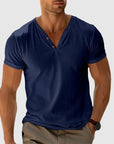 Eligio - Knitted T-Shirt with Button