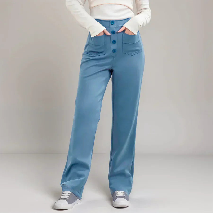 Elke - High-Waisted Trousers with Elastic Waistband
