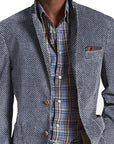 Elon - Casual Suede Blazer with Herringbone Pattern