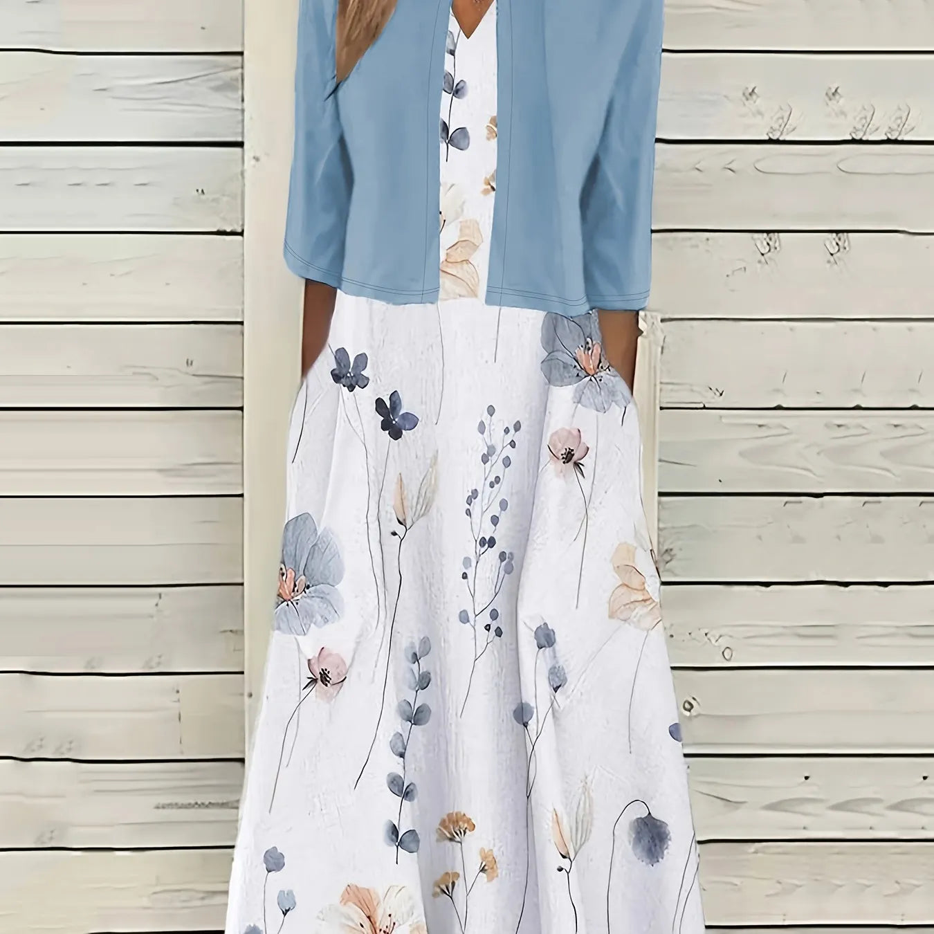 Elvina – Two-Piece Midi Floral Dress