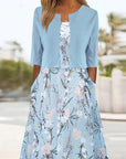 Elvina – Two-Piece Midi Floral Dress
