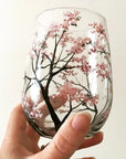 Four Seasons Tree Wine Glasses - Hand Painted Art