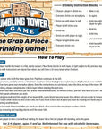 FunDrinks - Wooden Tumbling Tower Drinking Game with 4 Glasses