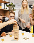 FunDrinks - Wooden Tumbling Tower Drinking Game with 4 Glasses