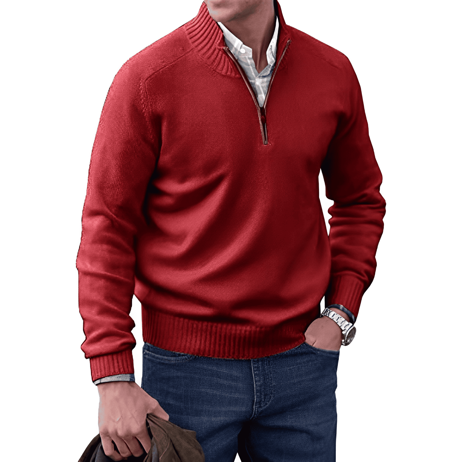 Gibson - Stylish Cashmere Zip-Up Jumper