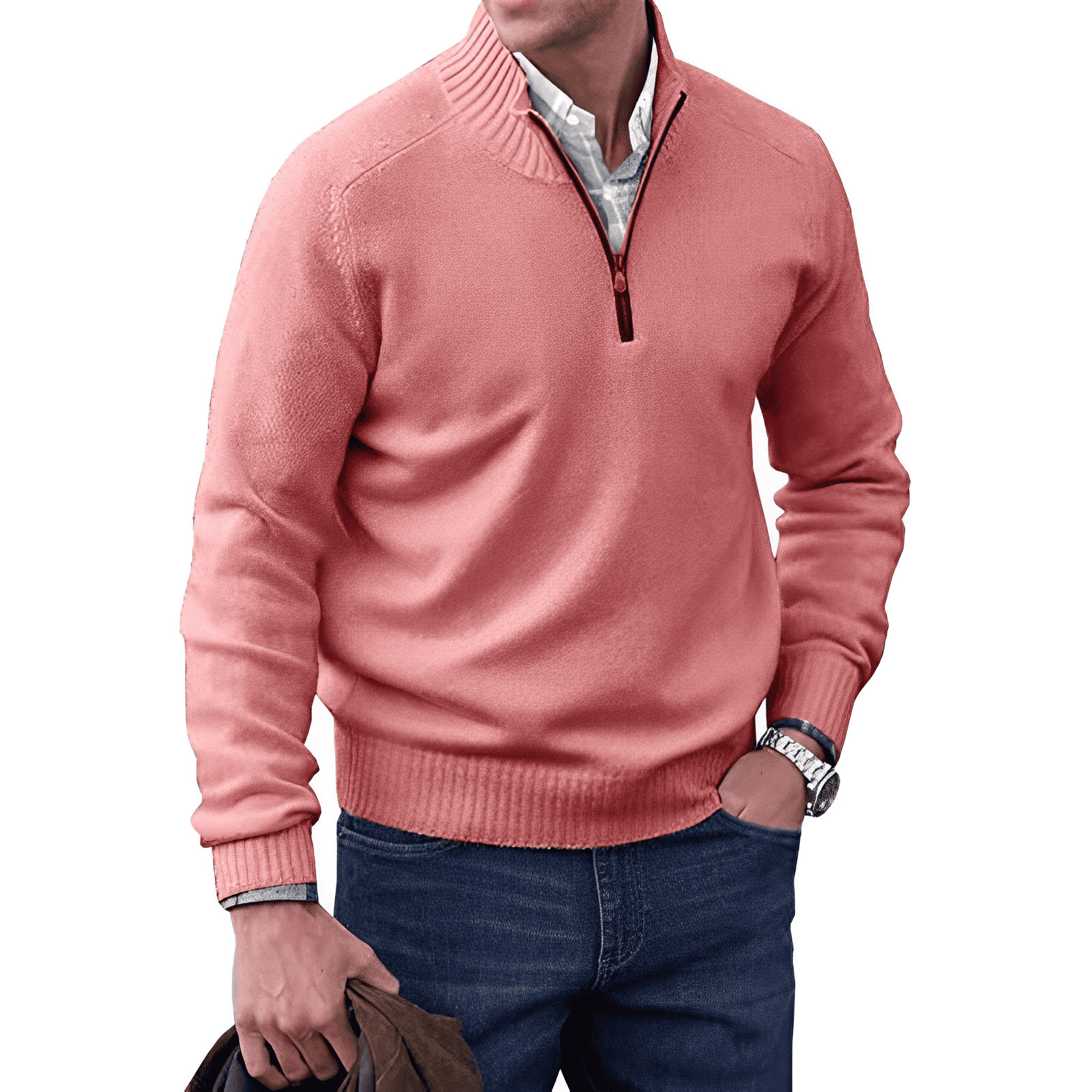 Gibson - Stylish Cashmere Zip-Up Jumper