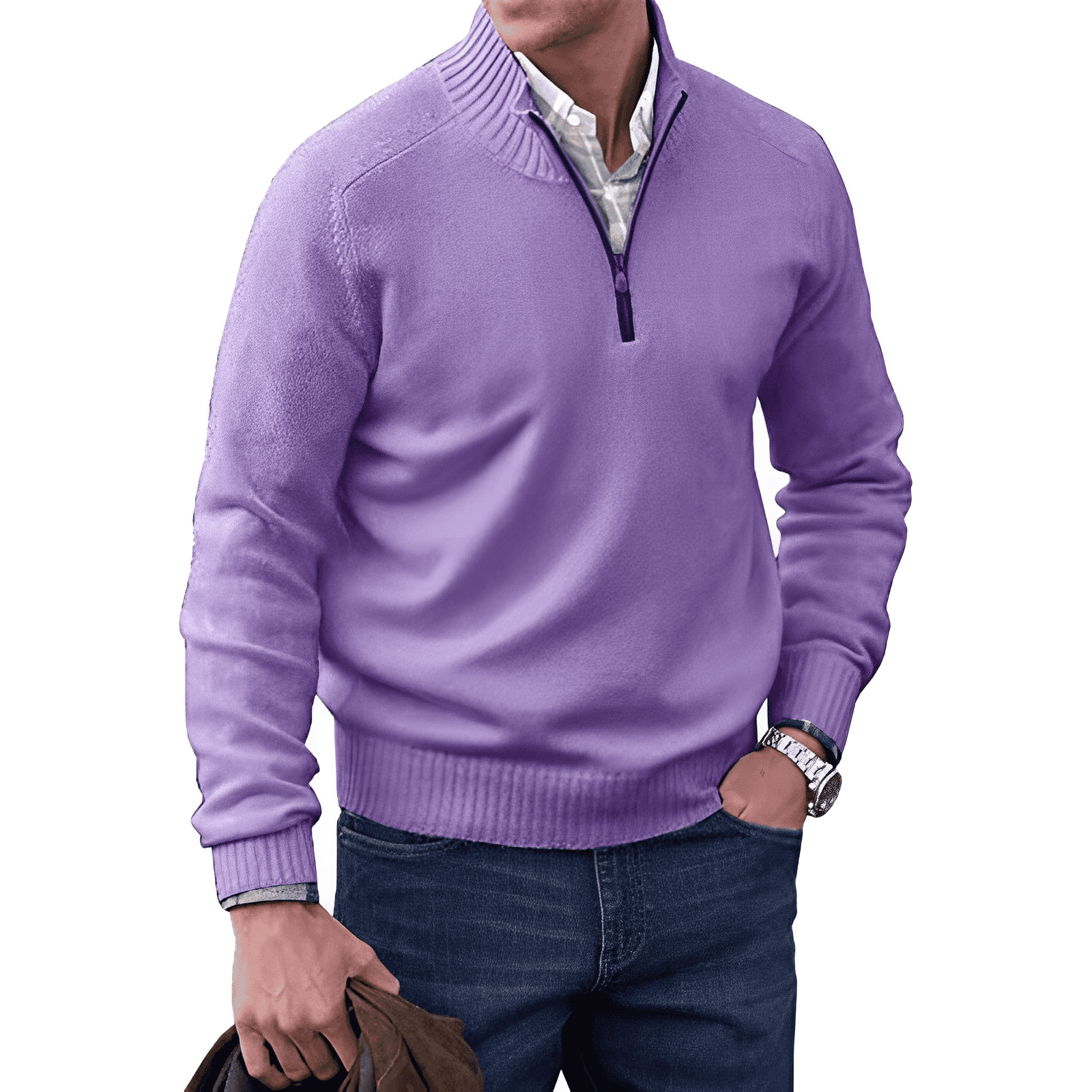 Gibson - Stylish Cashmere Zip-Up Jumper