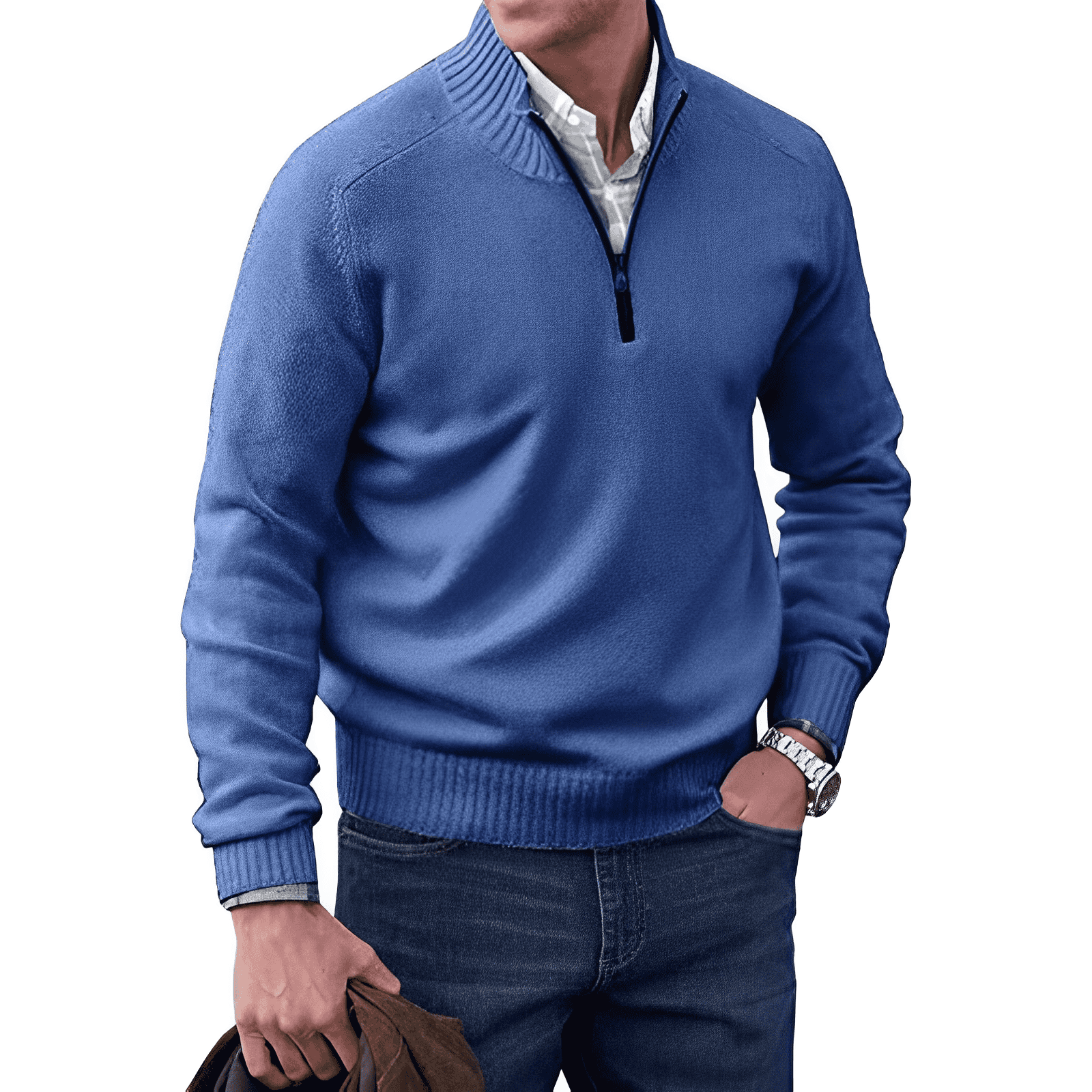 Gibson - Stylish Cashmere Zip-Up Jumper