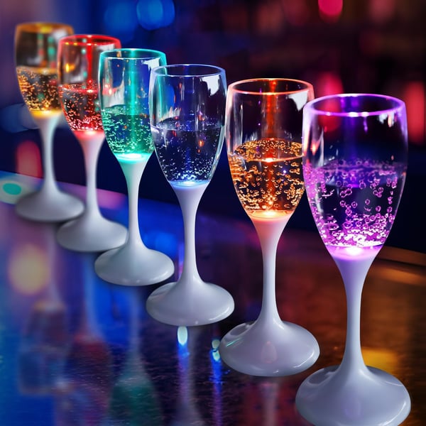 GlowVino – LED Light-Up Wine and Champagne Glasses