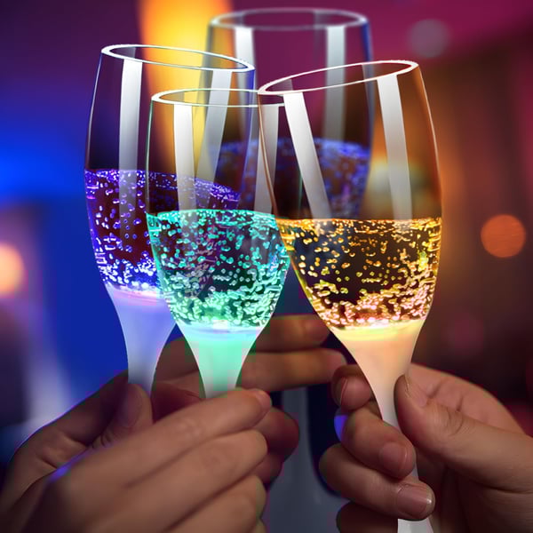 GlowVino – LED Light-Up Wine and Champagne Glasses