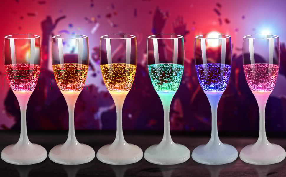 GlowVino – LED Light-Up Wine and Champagne Glasses