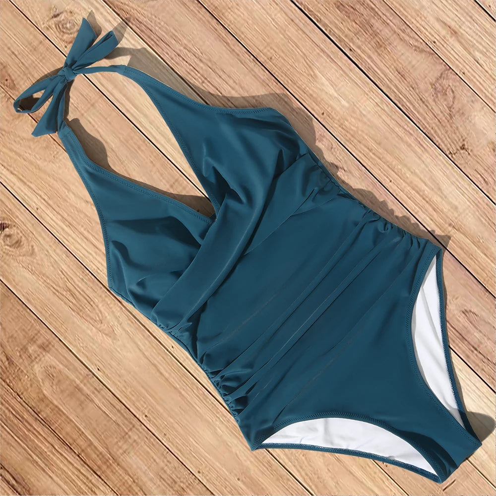 Halter Neck Ladies' Swimsuit - Comfortable and Stylish