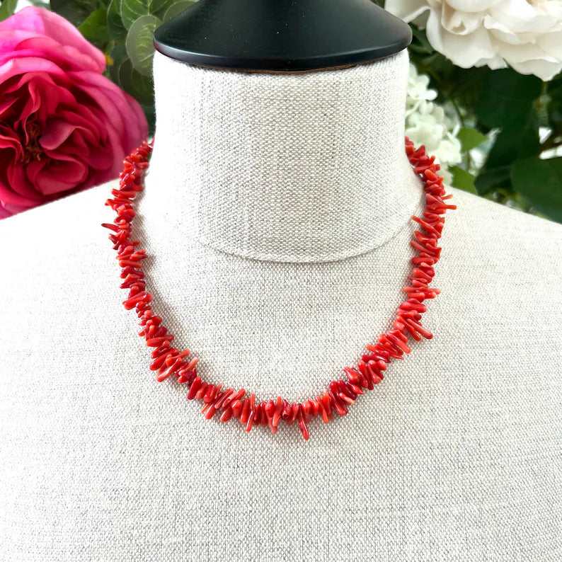 Handmade Red Coral Necklace for Women