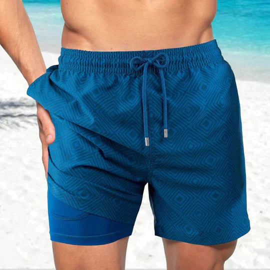 Trendy swim shorts with lining and phone pocket - Cesar
