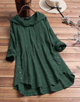 Hillary – Cotton Sweatshirt with Buttons