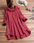 Hillary – Cotton Sweatshirt with Buttons